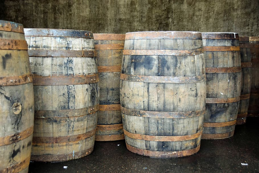 barrel lot, Scotland, England, Fort William, ben nevis distillery, whisky, whiskey barrels, barrels, barrel, alcohol