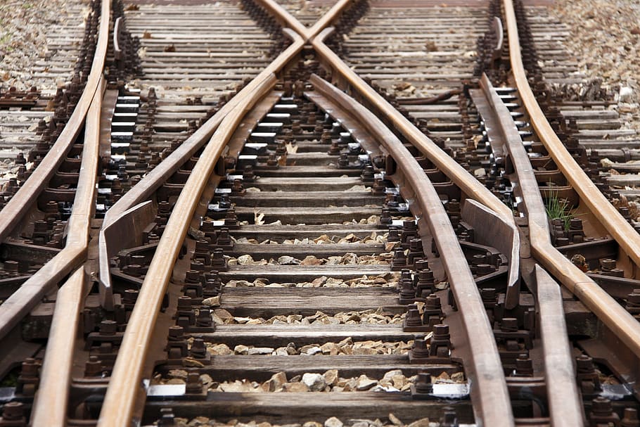 rails, railway, train, railway line, yield, soft, railroad tracks, railway tracks, railroad track, railway rails