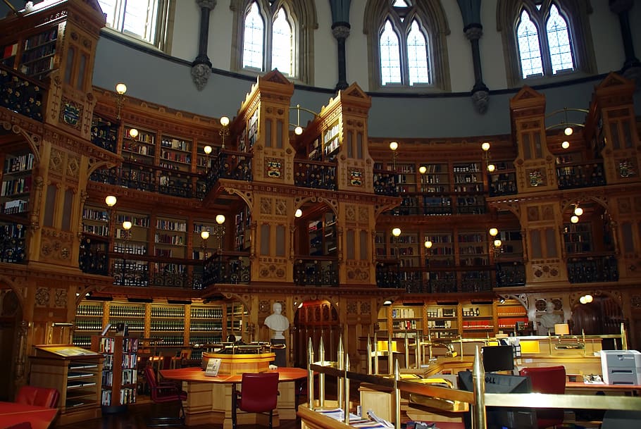 ottawa, library, congress, monument, memory, books, architecture, illuminated, built structure, table