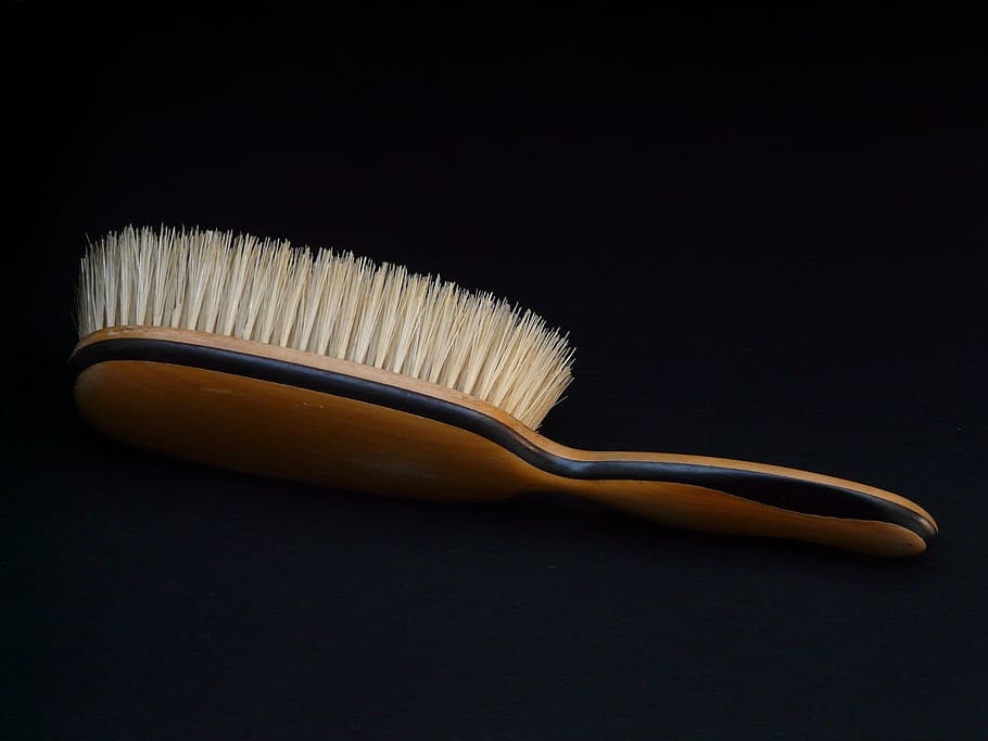 Clothes Brush, Dresses, Clean, brush, studio shot, black background, single object, close-up, indoors, colored background
