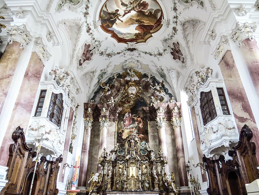 church, nesselwang, inside, interior, house of worship, altar, church jewelry, christian, place of worship, architecture
