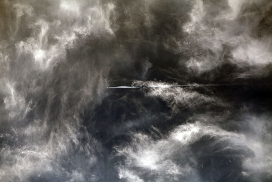 nature, weather, sky, cloud, the plane, streak, the background, flight, the height of the, skies