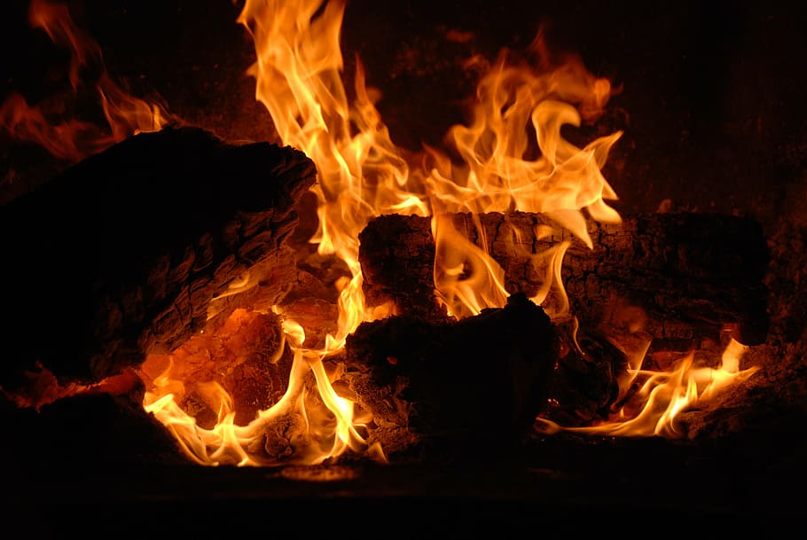 api, panas, hangat, berapi-api, panas - suhu, pembakaran, neraka, bahaya, warna hitam, kuning