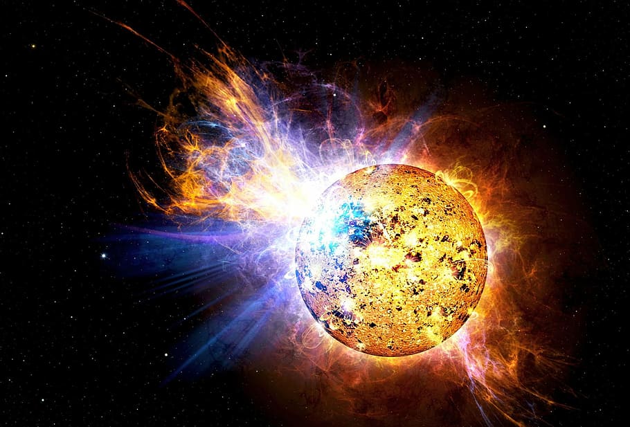 sun, meteor, digital, wallpaper, solar flare, flare, explosion, ev lacertae, nasa, force