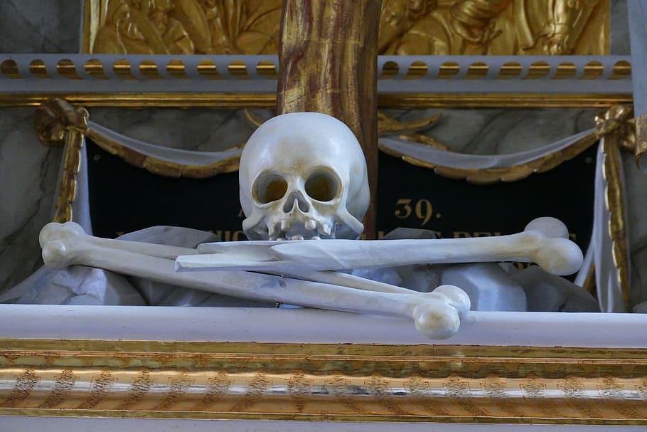 bone, skull, skull and crossbones, weird, death, creepy, mysticism, head, church, altar