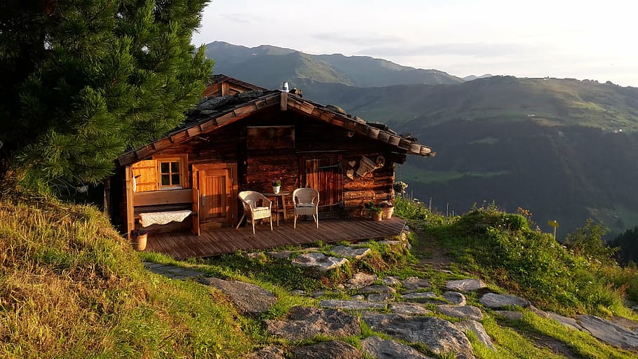 mountain hut, mountains, hut, alpine, landscape, nature, alm hut, mountain landscape, mountain, architecture