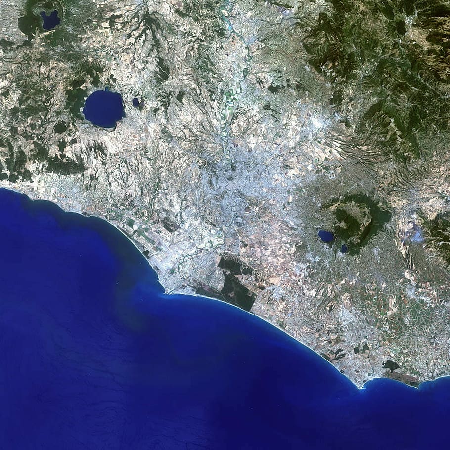 seen, Rome, Satellite, coast, geography, italy, public domain, topography, blue, nature