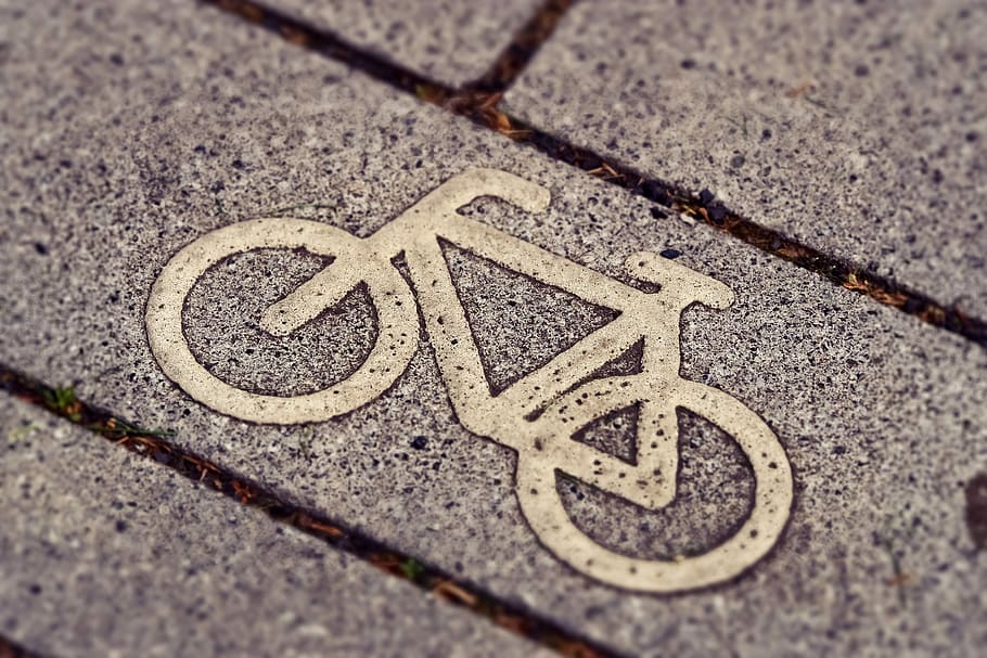 bicycle symbol, cycle path, cycling, bicycle path, cyclists, road signs, note, traffic, mark, away