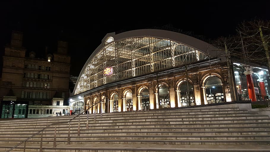 liverpool, lime street, train station, merseyside, architecture, famous Place, europe, night, built structure, building exterior
