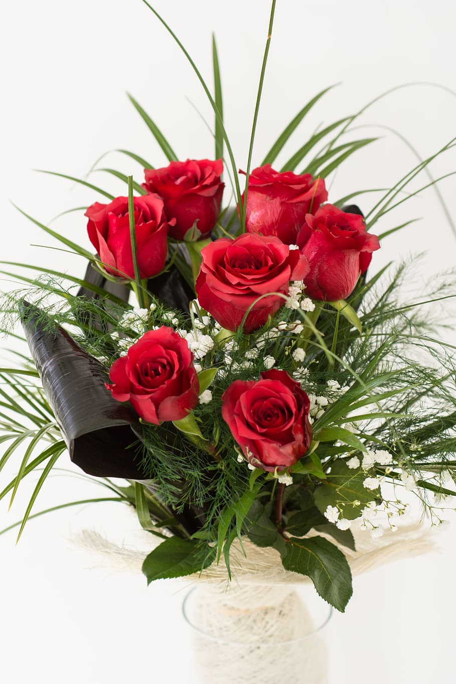 close-up photo, red, rose, flowers, vase, Red Roses, Flower, Love, roses, romance
