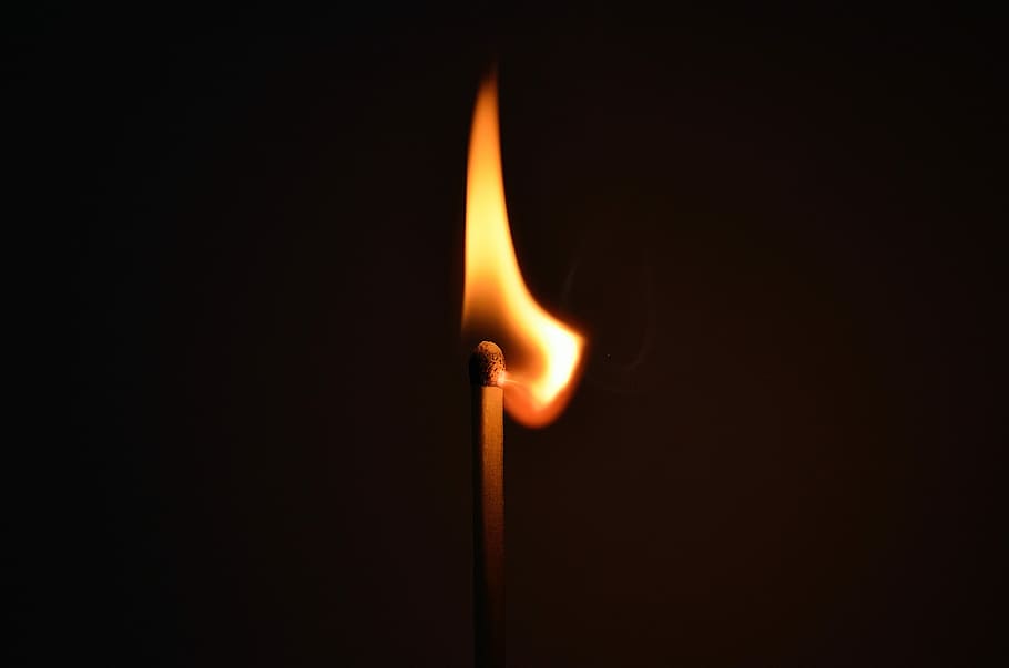 llama, fósforo, Llama encendida, fuego, fotos, fósforos, dominio público, fuego - Fenómeno natural, ardor, vela