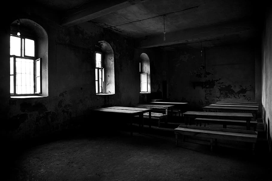 Window, Light, Black And White, sinop prison, turkey, indoors, abandoned, dark, horror, bad condition