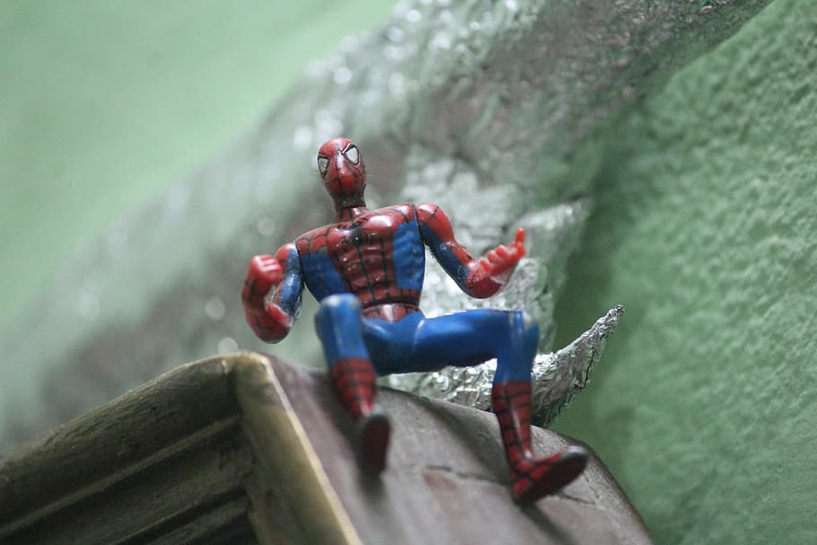 spiderman, marvel, toy, red, marvel toys, full length, people, adult, nature, young adult