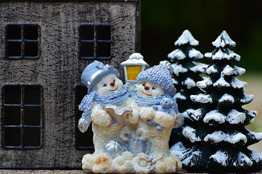 winter, snow man, figure, snow, snowmen, wintry, deco, christmas, santa claus, decoration