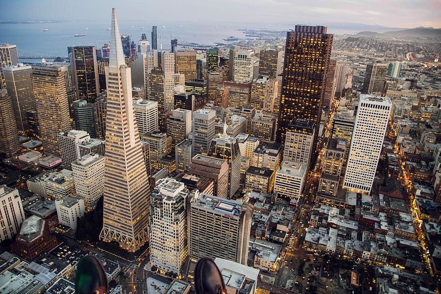 Pencakar langit, San Francisco, California, bangunan, pusat kota, foto, domain publik, menara, Amerika Serikat, Skyline perkotaan