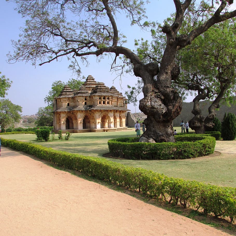 unesco heritage site, lotus mahal, hampi, india, landmark, culture, ruins, old, ancient, history