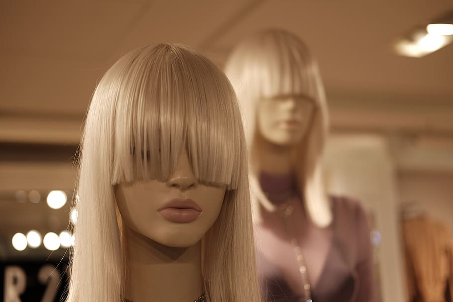 mannequin, hair, model, woman, fashion, portrait, blond hair, beauty, headshot, indoors