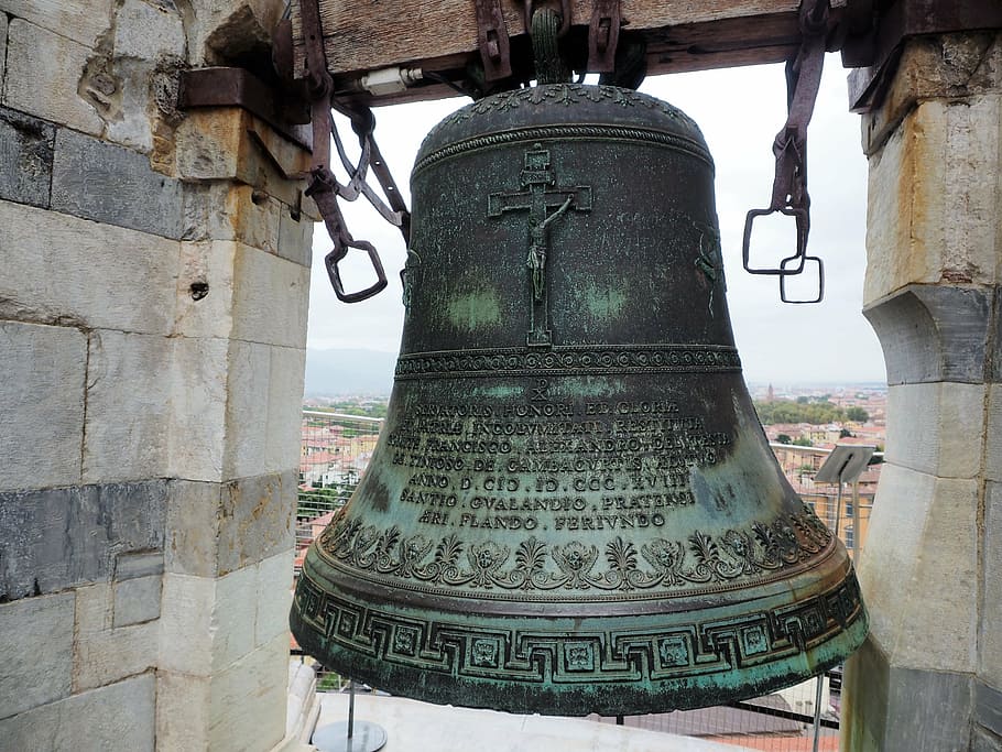 bell, pisa, tower, askew, leaning tower, places of interest, architecture, built structure, building exterior, old