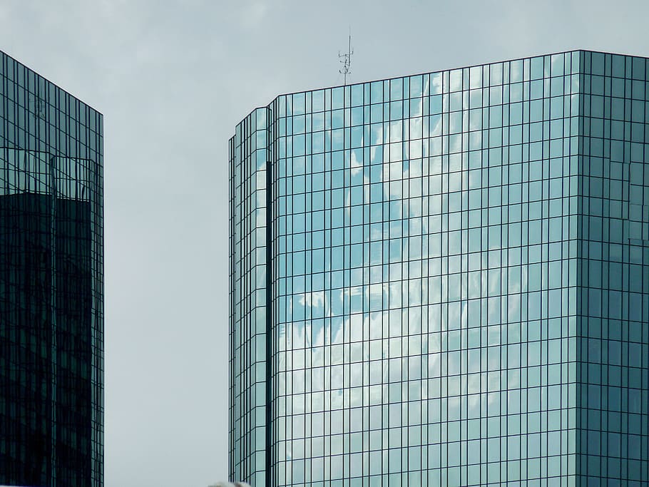 skyscraper, frankfurt, building, facade, architecture, glass, home, bank skyscraper, office building, high rise office building