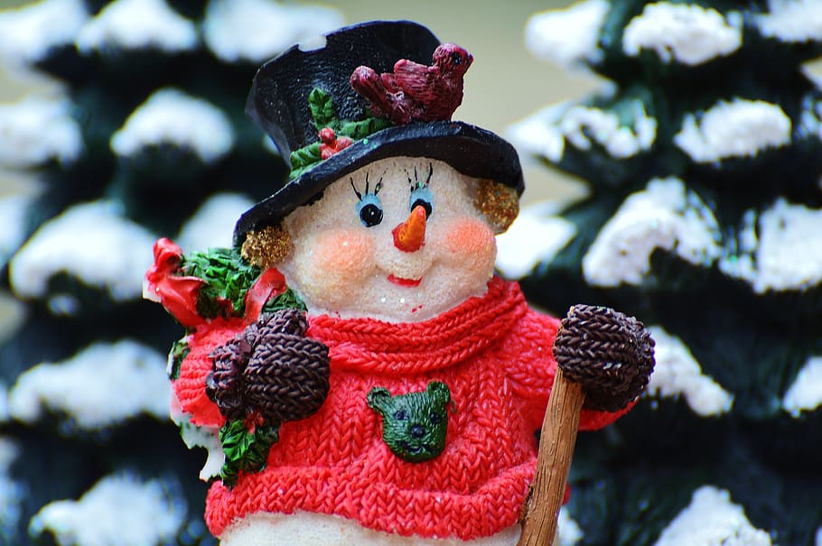 winter, snowman, figure, snow, snowmen, wintry, deco, christmas, santa claus, decoration