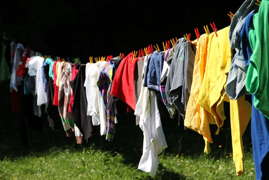 multicolored, clothes, hanged, daytime, clothes line, laundry, colorful, wash, color, clean