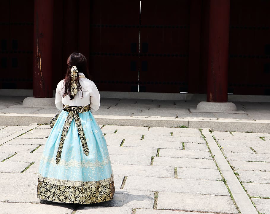 hanbok, palaces, gyeongbok palace, forbidden city, traditional, republic of korea, korea culture, seoul, tourist destination, palace
