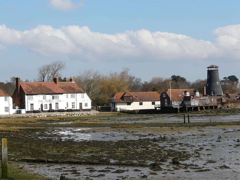 Harbour, Water, Harbor, Sea, receded, langstone, hamshire, architecture And Buildings, house, travel Locations