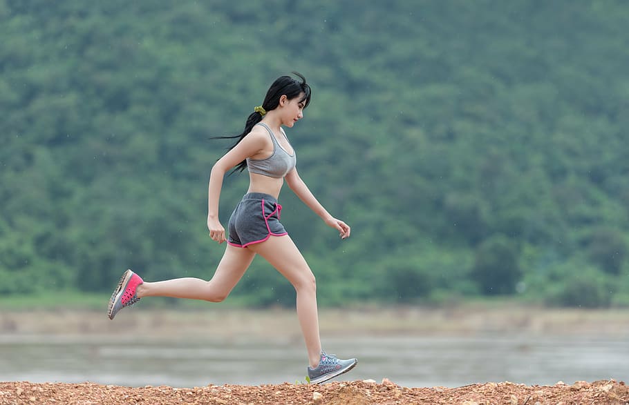 woman, running, body, water, lady, joging, rush, sports, outdoor, eye