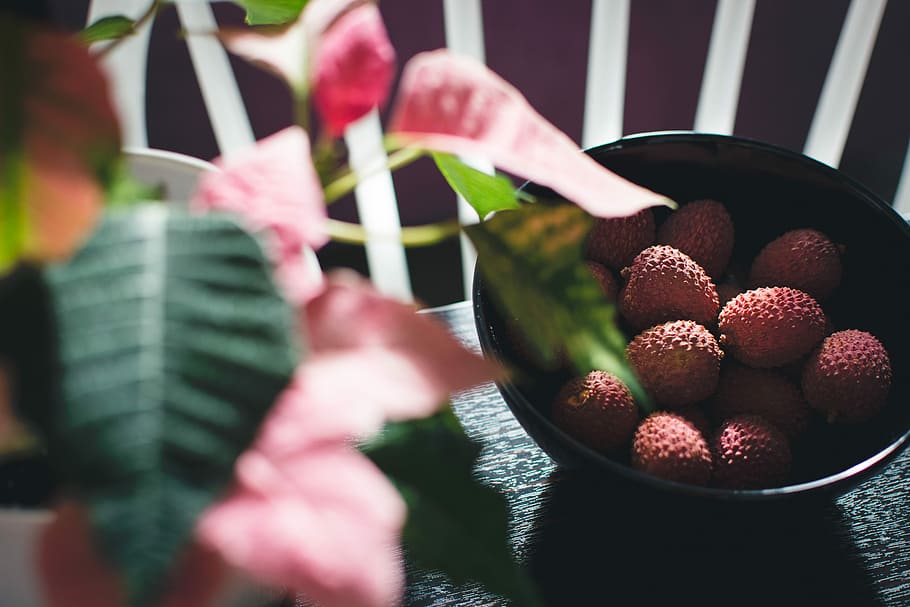 fresh litchi, Fresh, litchi, fruit, food, red, close-up, freshness, food and drink, healthy eating