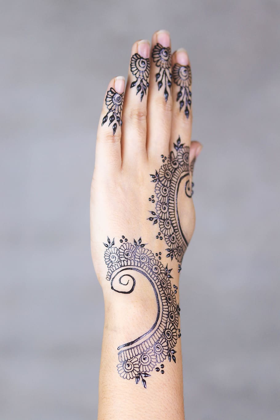 hena, mãos, padrão, feminino, palmas das mãos, projeto, decoração, arte, indiano, étnica