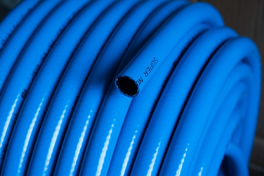closeup, blue, roll hose, Tube, Line, Garden Hose, hose, tube, line, fabric hose, compressed air