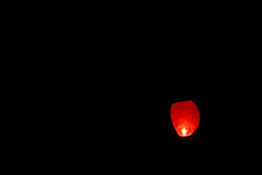 red sky lantern, chinese, asian, candle, celebration, fire, firework, flame, float, fly