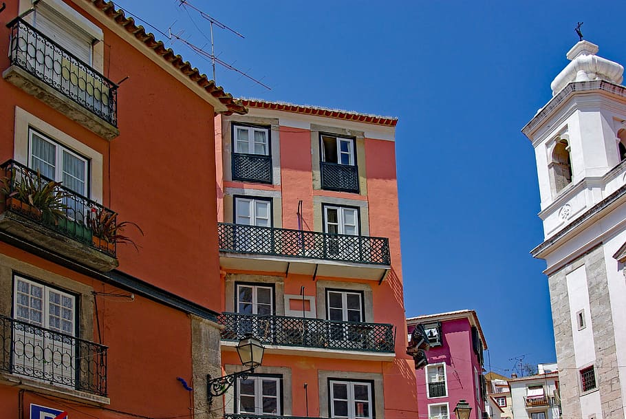 Portugal, Lisboa, Lisbon, Alfama, Street, historic, window, building exterior, architecture, balcony