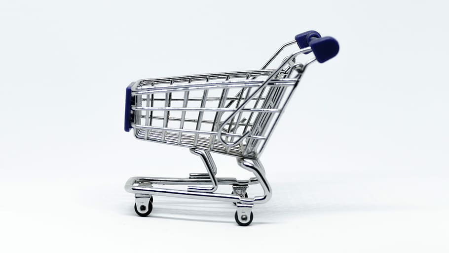 shopping cart, white, background, cart, supermarket, tram, basket, isolated, economy, model