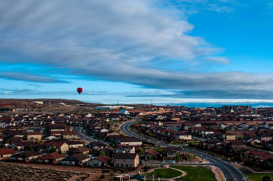 hot, air balloon, cityscape, new, mexico, Hot Air Balloon, Albuquerque, New Mexico, Albuquerque, cities, photos