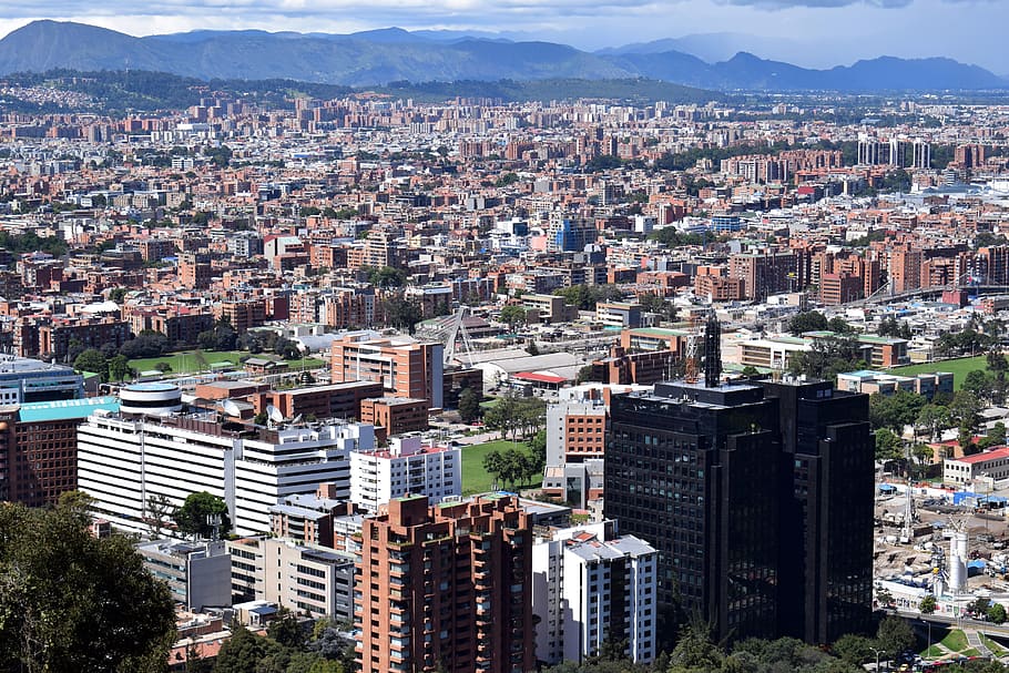 kota, bogotá, panorama, perkotaan, bangunan, kolombia, ibu kota, Arsitektur, struktur yang dibangun, eksterior bangunan