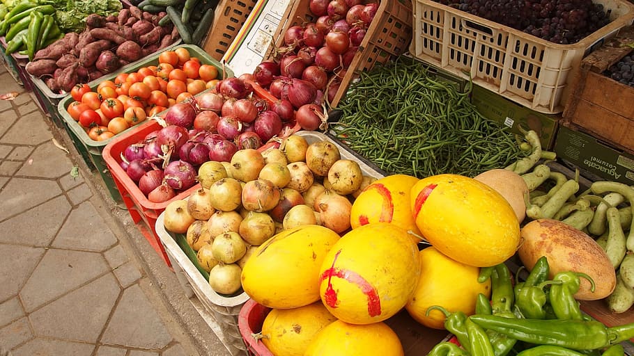 果物, バザー, 市場, 色, モロッコ, 食べ物, 食べ物と飲み物, 健康的な食事, 鮮度, 健康