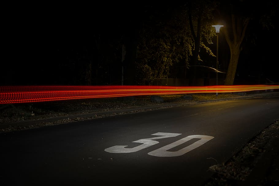 time lapse photography, road, time, lapse, turned, car, taillight, street, pavement, lights