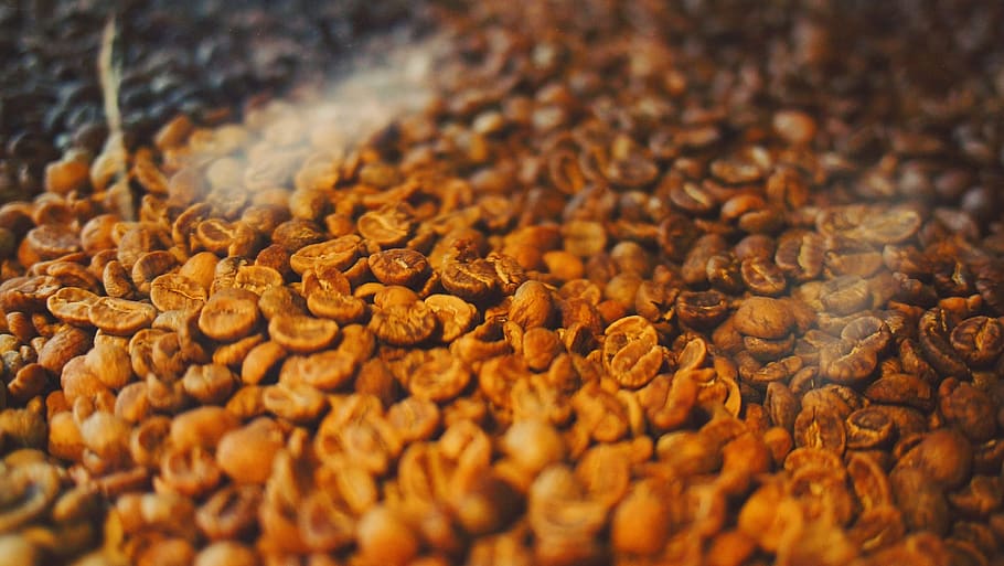 coffee beans, roasted, roasting, food and drink, selective focus, brown, food, abundance, large group of objects, full frame