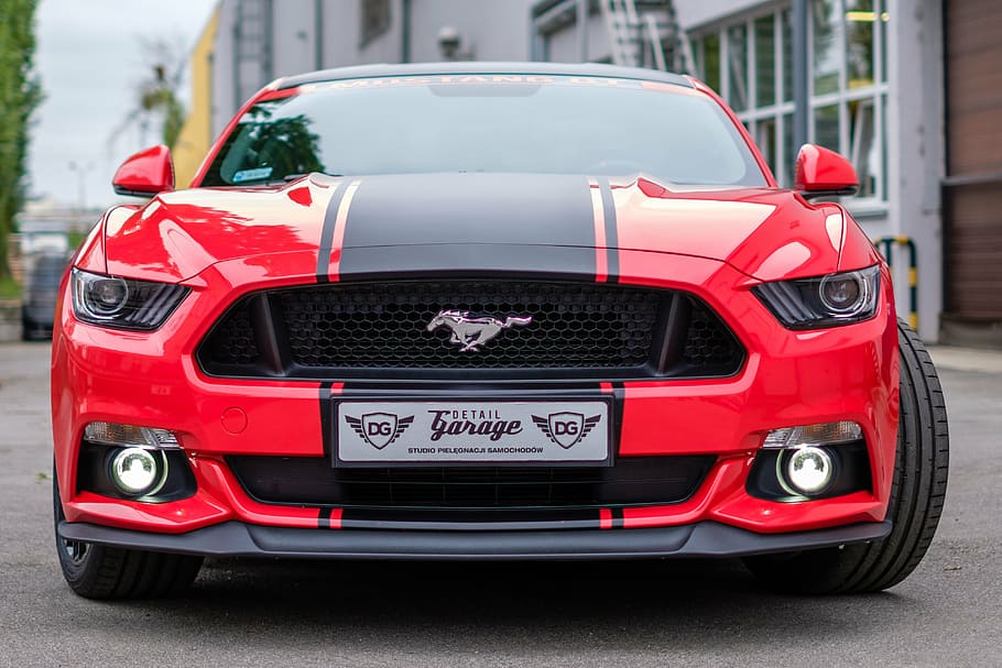 red, black, ford mustang gt, mustang, gt, usa, car, auto, transport, design
