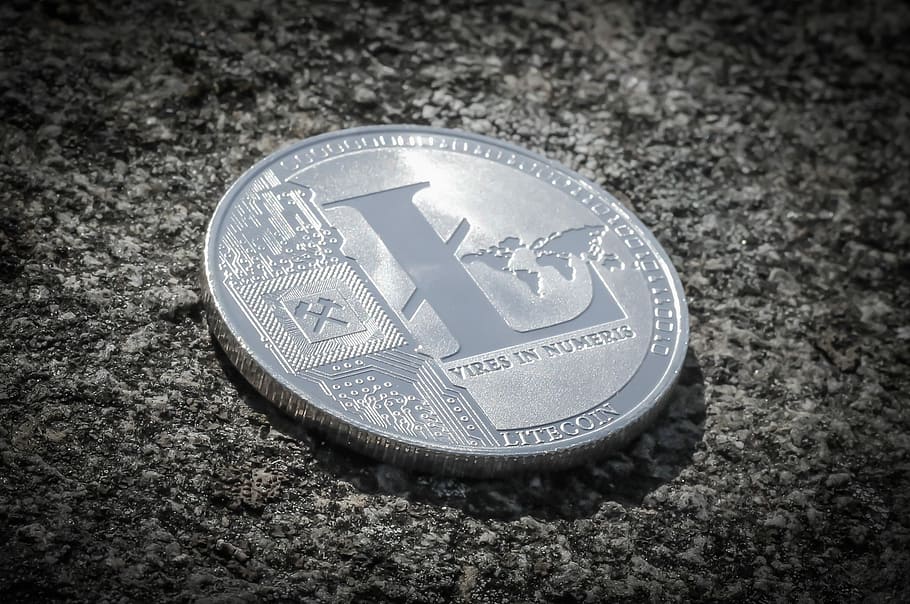 litecoin, currency, cryptocurrency, crypto, coin, finance, money, close-up, single object, business