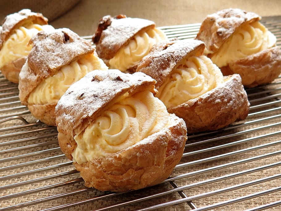 brown, pastries, white, icings, cream puffs, delicious, france confectionery, food, dessert, suites