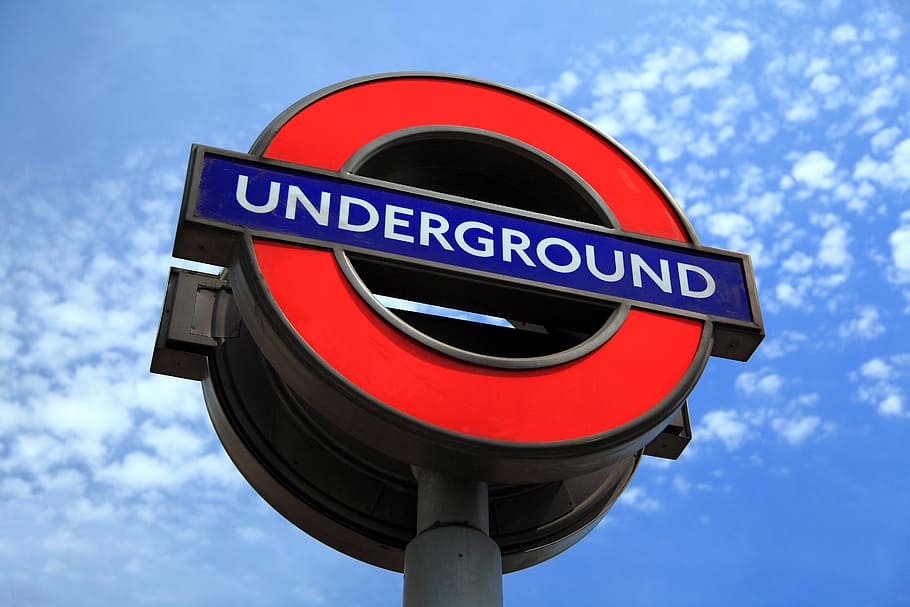 blue, red, underground, signage, capital, england, famous, london, metro, sign