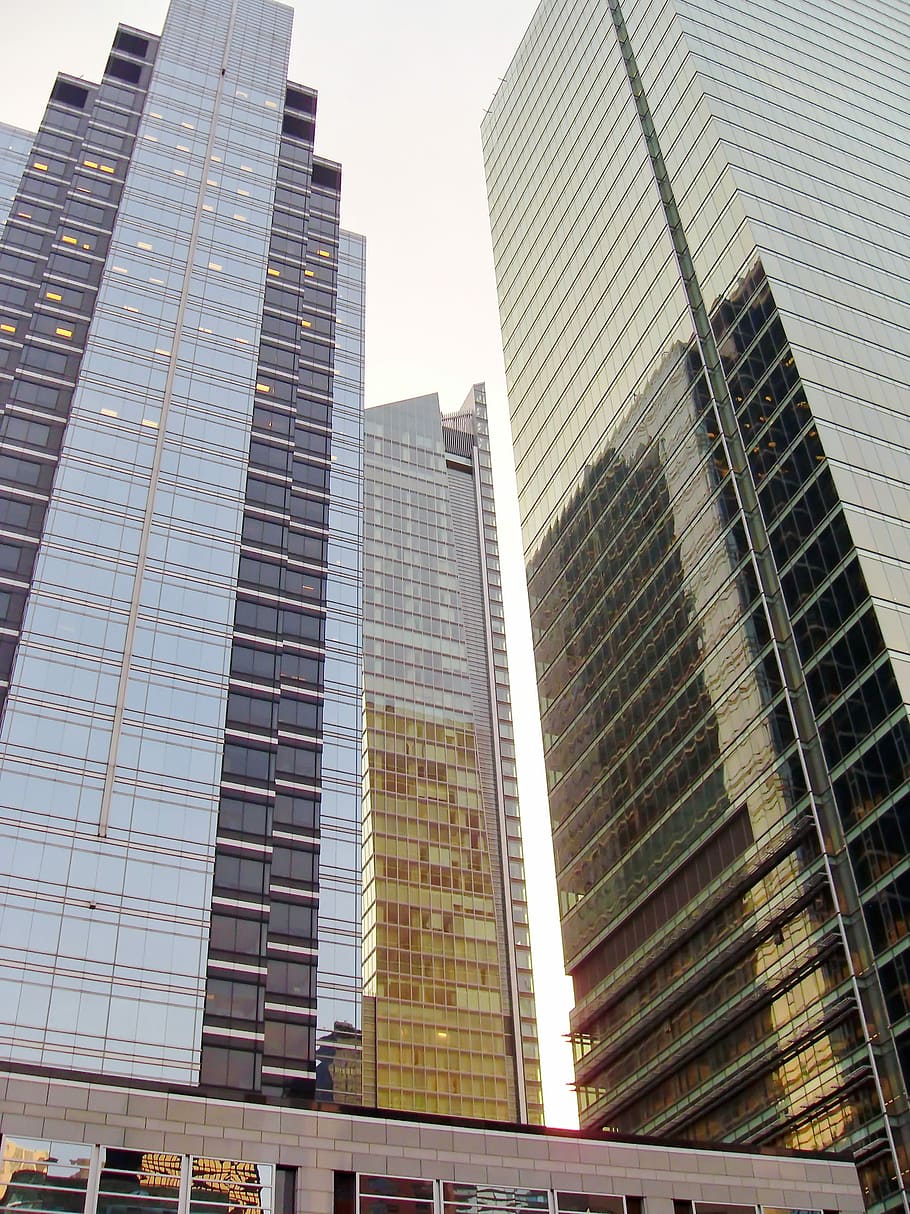 Estados Unidos, Nueva York, negocios, oficinas, edificios, recorridos, vidrio, edificio, Manhattan, rascacielos