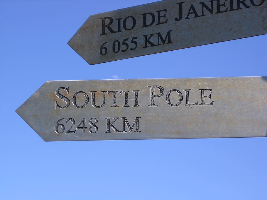 Sign, South Pole, Pointing, South, Pole, south, pole, travel, direction, post, geography