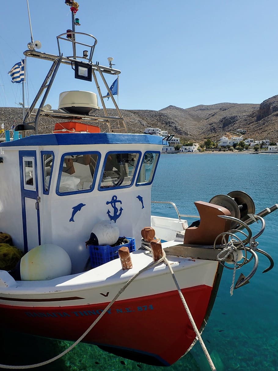 bote, folegandros, grecia, mediterráneo, cícladas, isla, mar mediterráneo, azul, barco pesquero, pesca