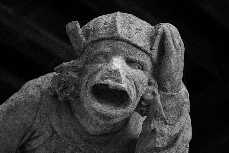 gargoyle, cathedral, black and white, architecture, sculpture, representation, statue, art and craft, creativity, close-up