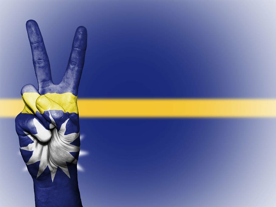 nauru, peace, hand, nation, background, banner, colors, country, ensign, flag