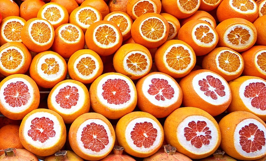 bunch of oranges, oranges, orange, grapefruit, citrus fruits, fruit, market, cool, food, vitamins