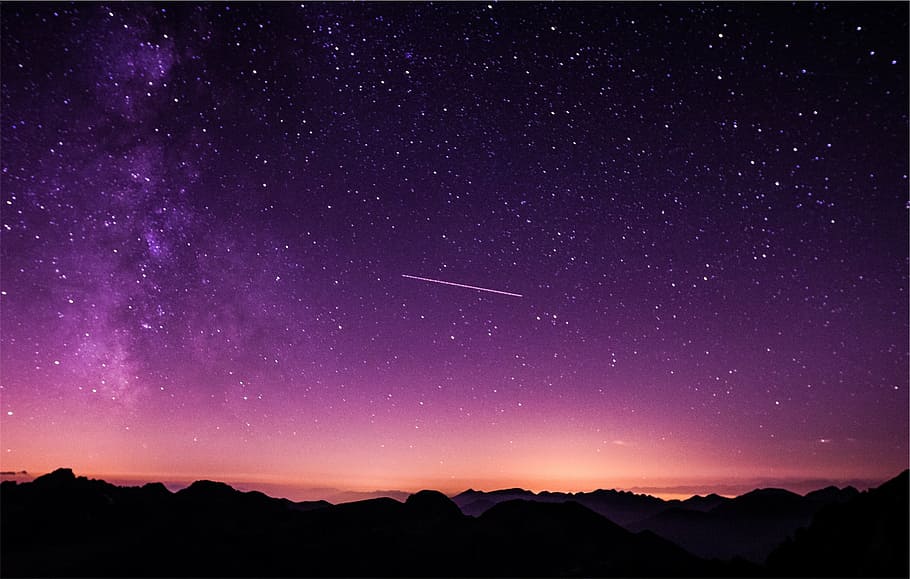 purple-sky-dusk-shooting-star